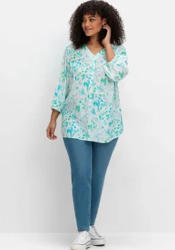 Tunika mit Alloverdruck und 3/4-Arm