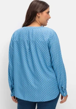 Tunika mit Alloverdruck und Krempelärmeln