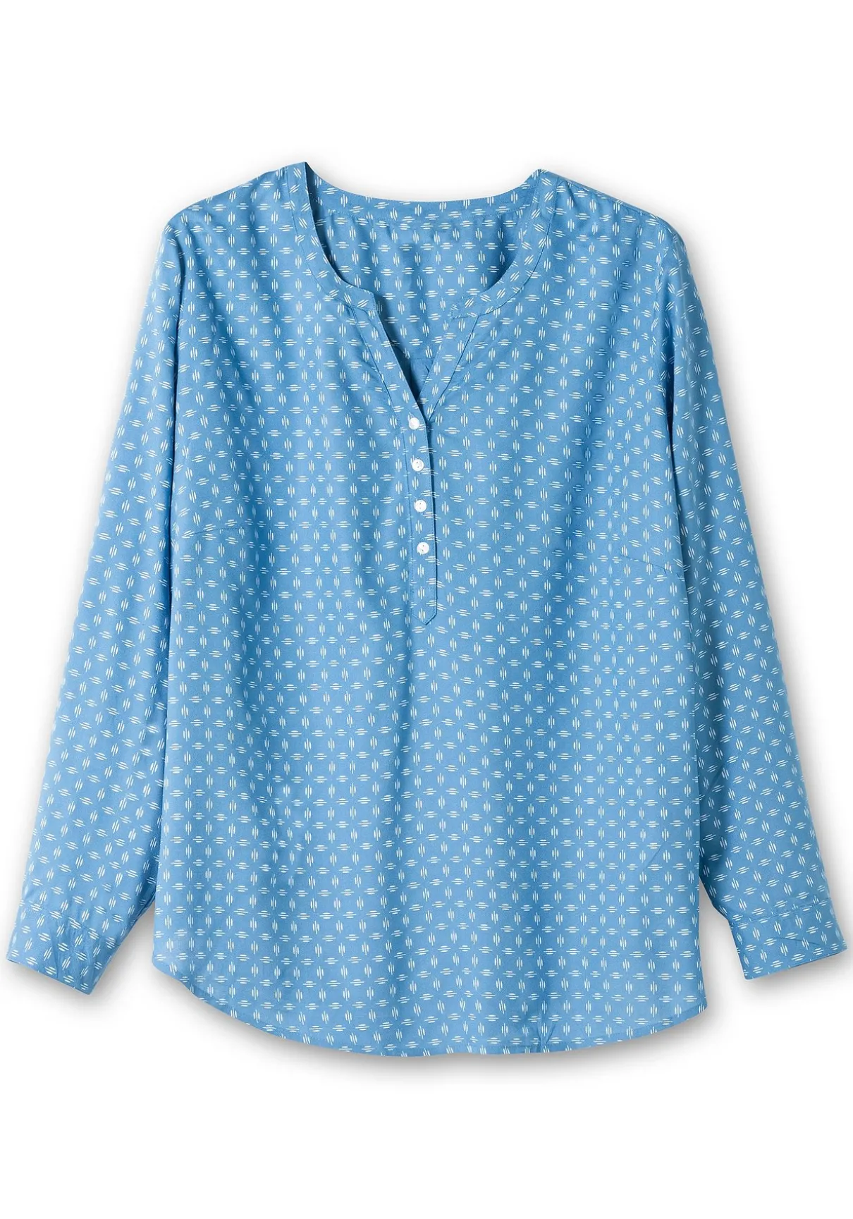 Tunika mit Alloverdruck und Krempelärmeln