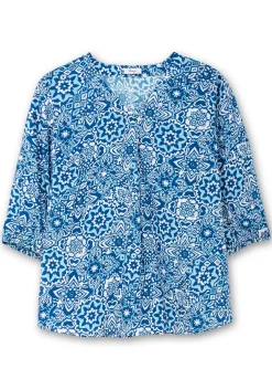 Tunika mit Alloverdruck und 3/4-Arm