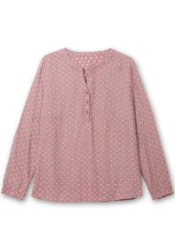 Tunika mit Alloverdruck und Knopfleiste