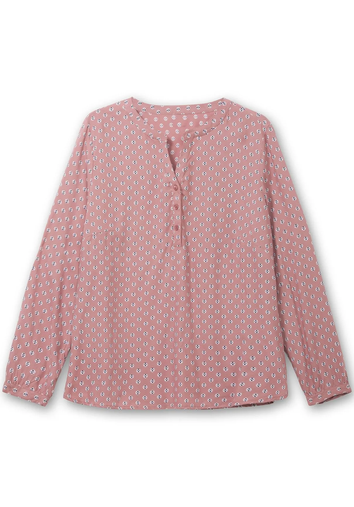 Tunika mit Alloverdruck und Knopfleiste