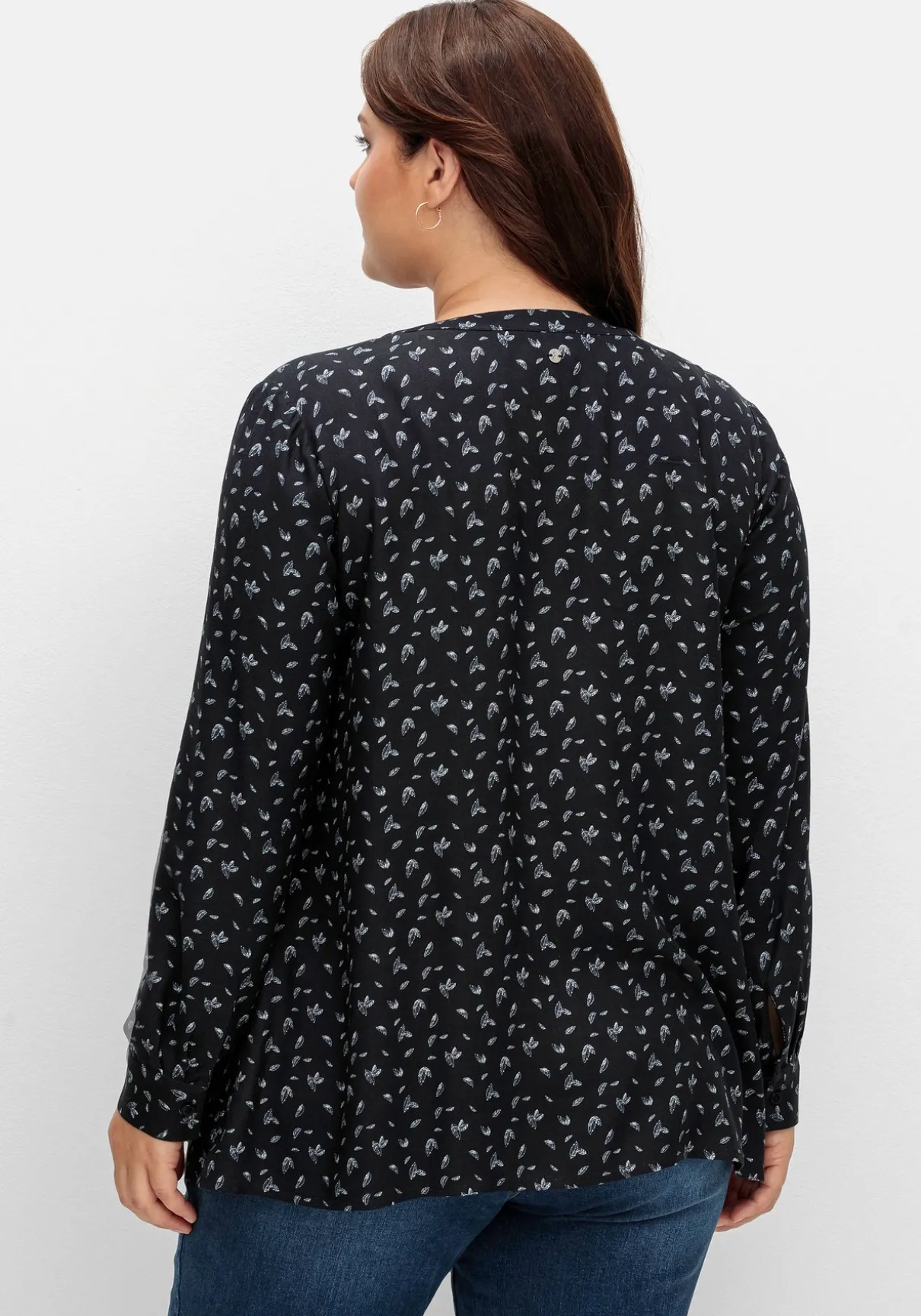 Tunika mit Alloverdruck und Kellerfalte