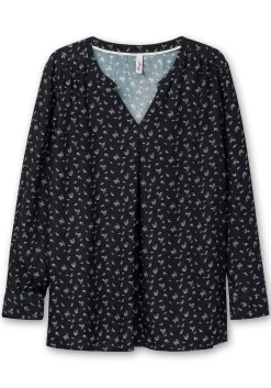 Tunika mit Alloverdruck und Kellerfalte