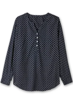 Tunika mit Alloverdruck und Krempelärmeln