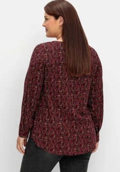 Tunika mit Alloverprint und Knopfleiste