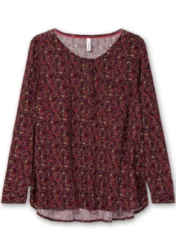 Tunika mit Alloverprint und Knopfleiste