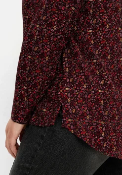 Tunika mit Alloverprint und Knopfleiste