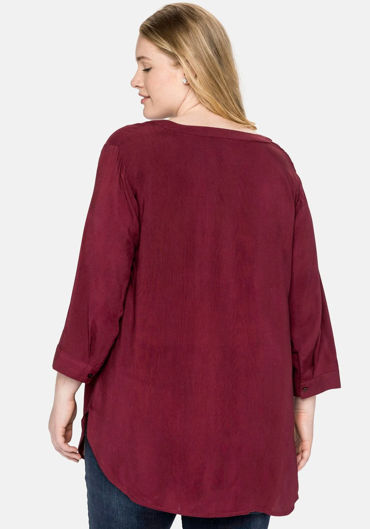 Tunika mit 3/4-Arm und gerundetem Saum