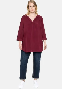 Tunika mit 3/4-Arm und gerundetem Saum