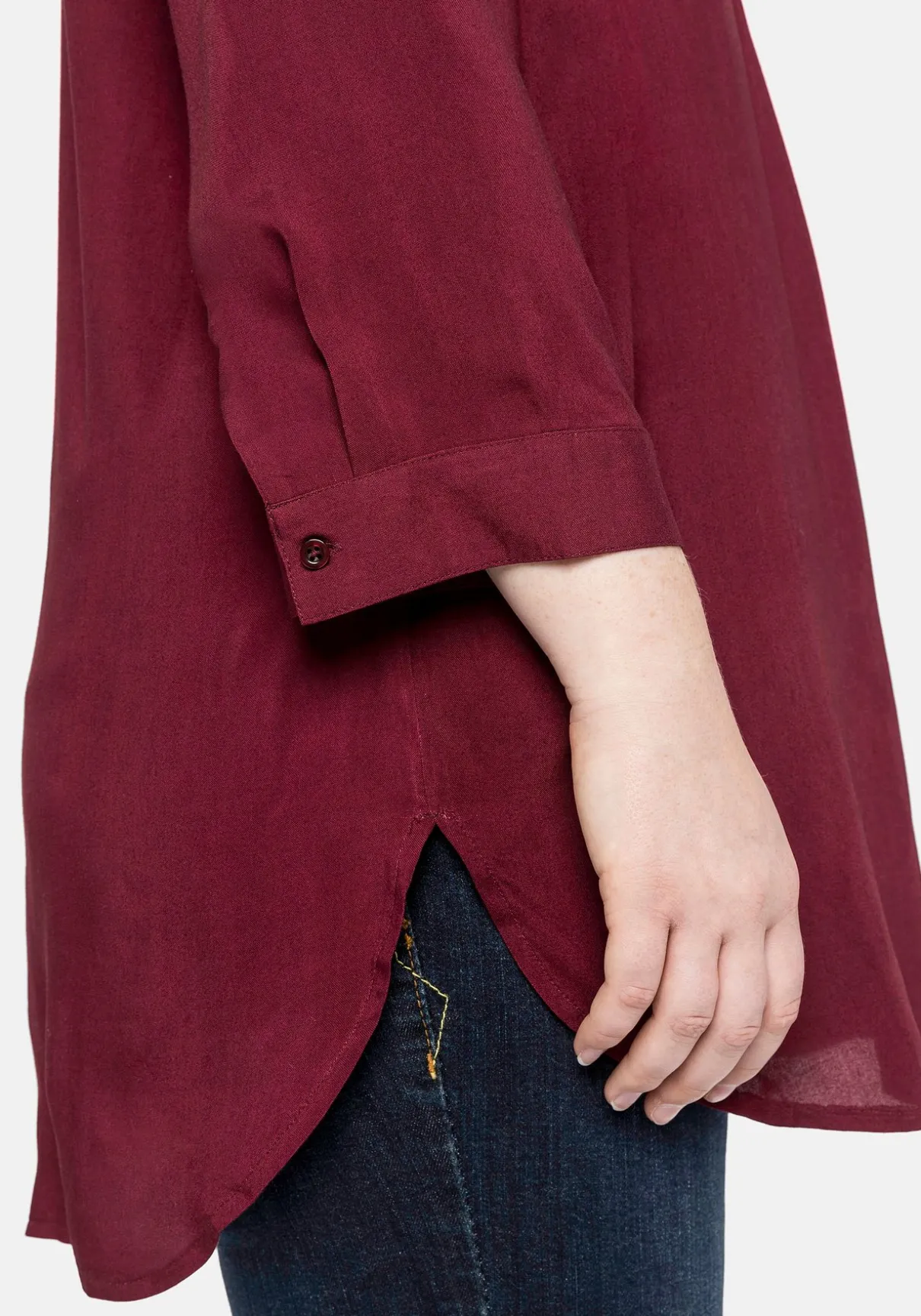 Tunika mit 3/4-Arm und gerundetem Saum