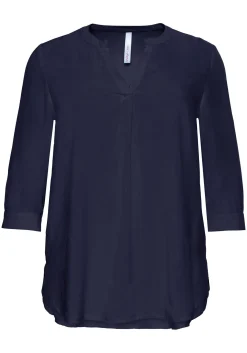 Tunika mit 3/4-Arm und gerundetem Saum