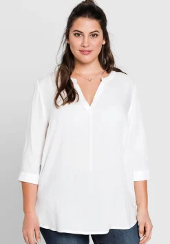 Tunika mit 3/4-Arm und gerundetem Saum