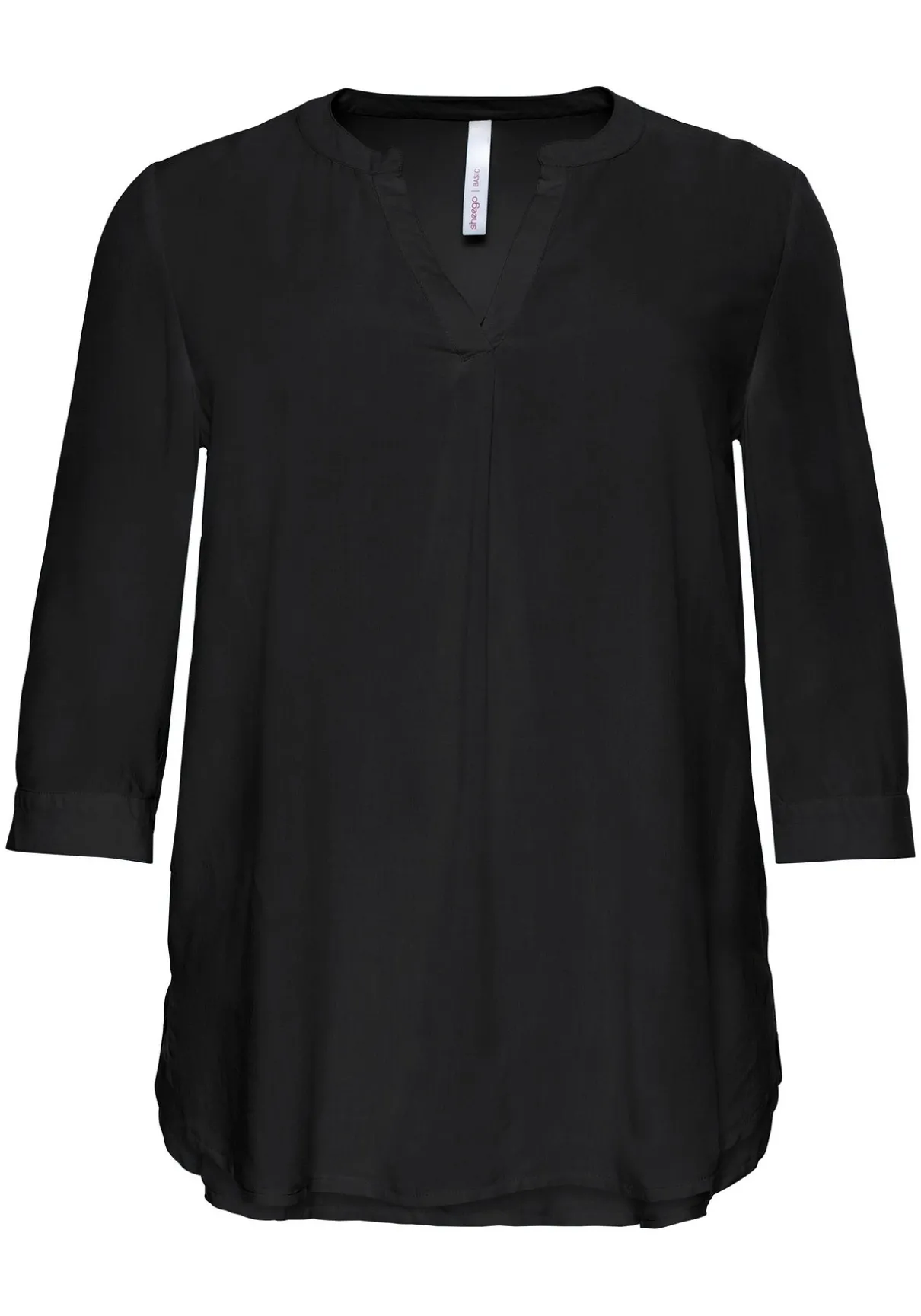 Tunika mit 3/4-Arm und gerundetem Saum