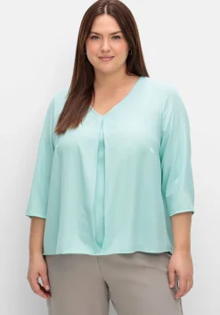 Tunika mit 3/4-Arm und Plisseefalten hinten