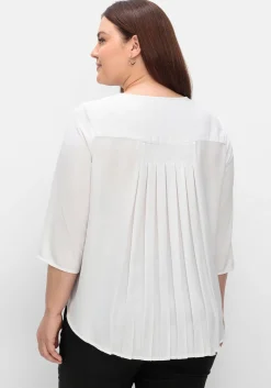 Tunika mit 3/4-Arm und Plisseefalten hinten