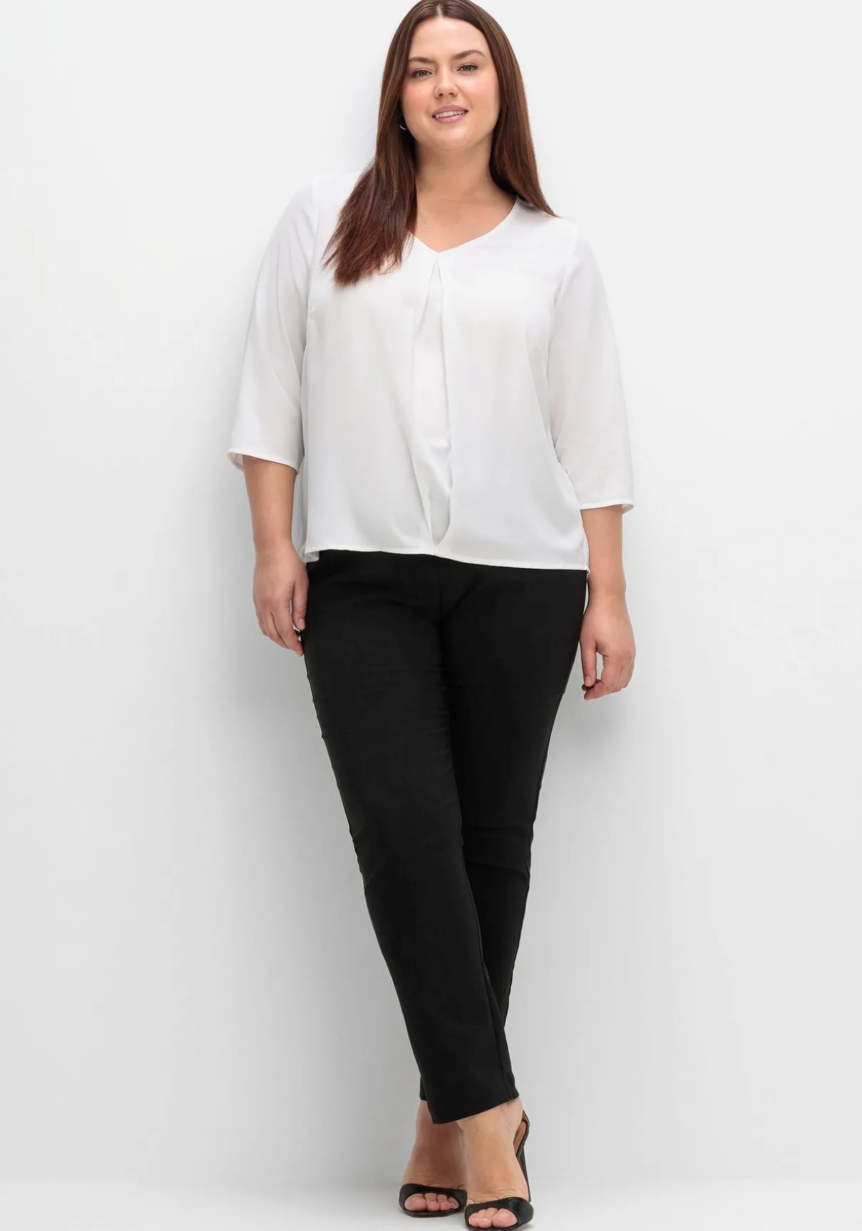 Tunika mit 3/4-Arm und Plisseefalten hinten