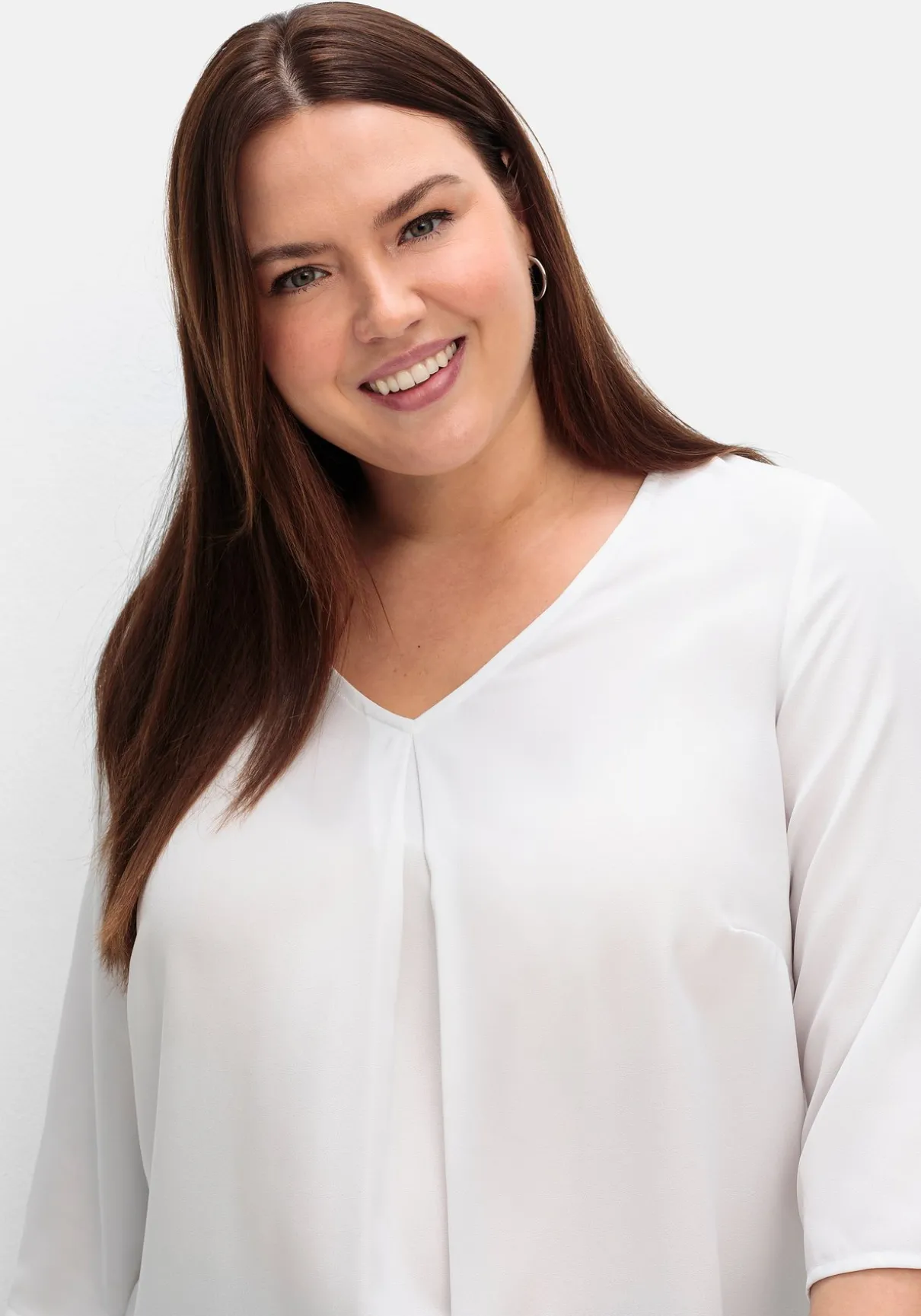 Tunika mit 3/4-Arm und Plisseefalten hinten