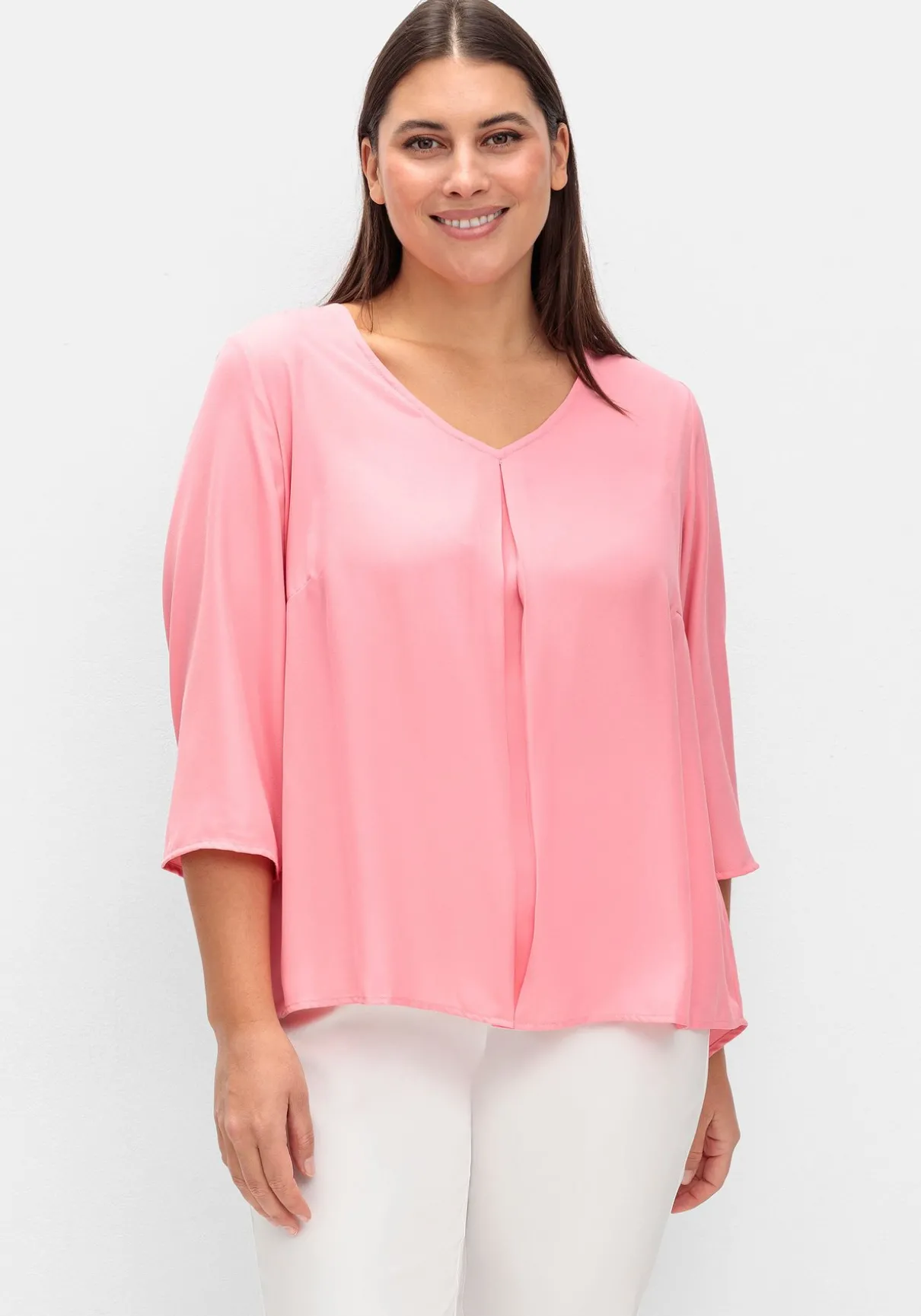 Tunika mit 3/4-Arm und Plisseefalten hinten