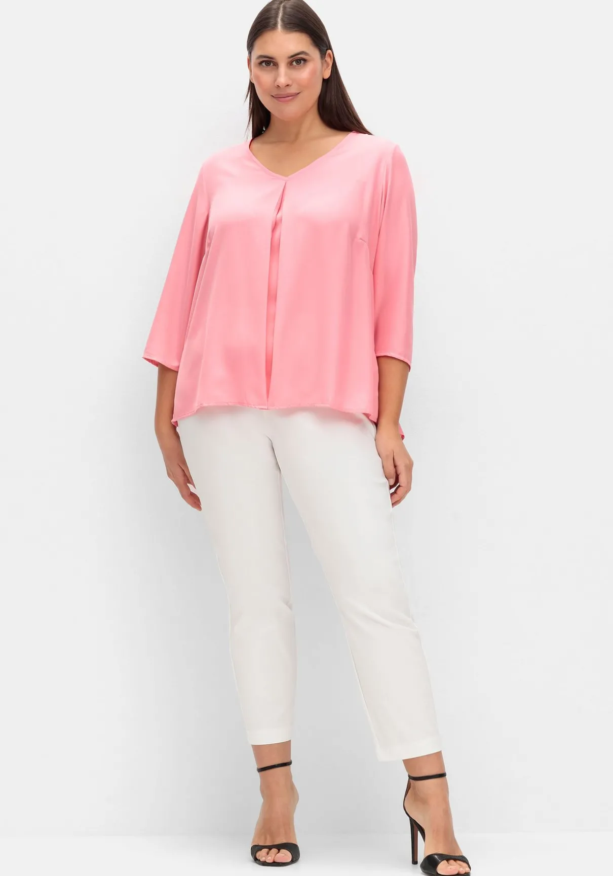 Tunika mit 3/4-Arm und Plisseefalten hinten