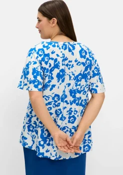 Tunika mit Blütenprint und V-Ausschnitt