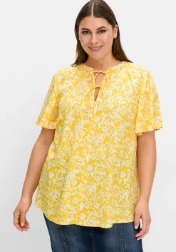 Tunika mit Blütenprint und V-Ausschnitt