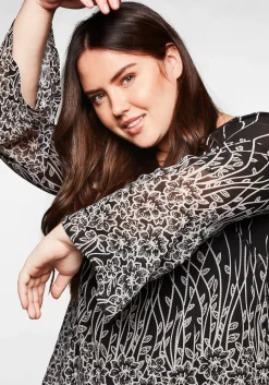 Tunika mit Blumendruck, in Chiffon-Qualität