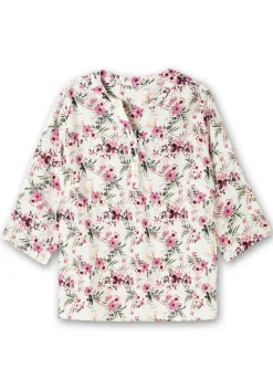 Tunika mit Blumendruck und 3/4-Ärmeln