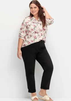 Tunika mit Blumendruck und 3/4-Ärmeln