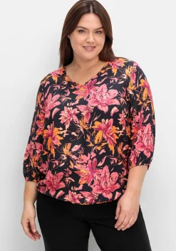 Tunika mit Blumendruck und Saum-Gummibund