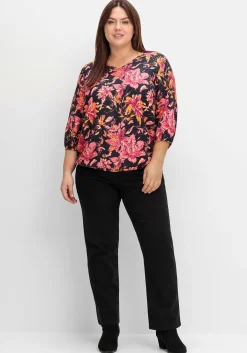 Tunika mit Blumendruck und Saum-Gummibund