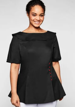 Tunika mit breitem, runden Kragen und Zierknöpfen