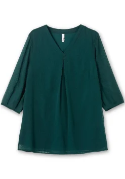 Tunika mit Chiffon-Ärmeln und Kellerfalte