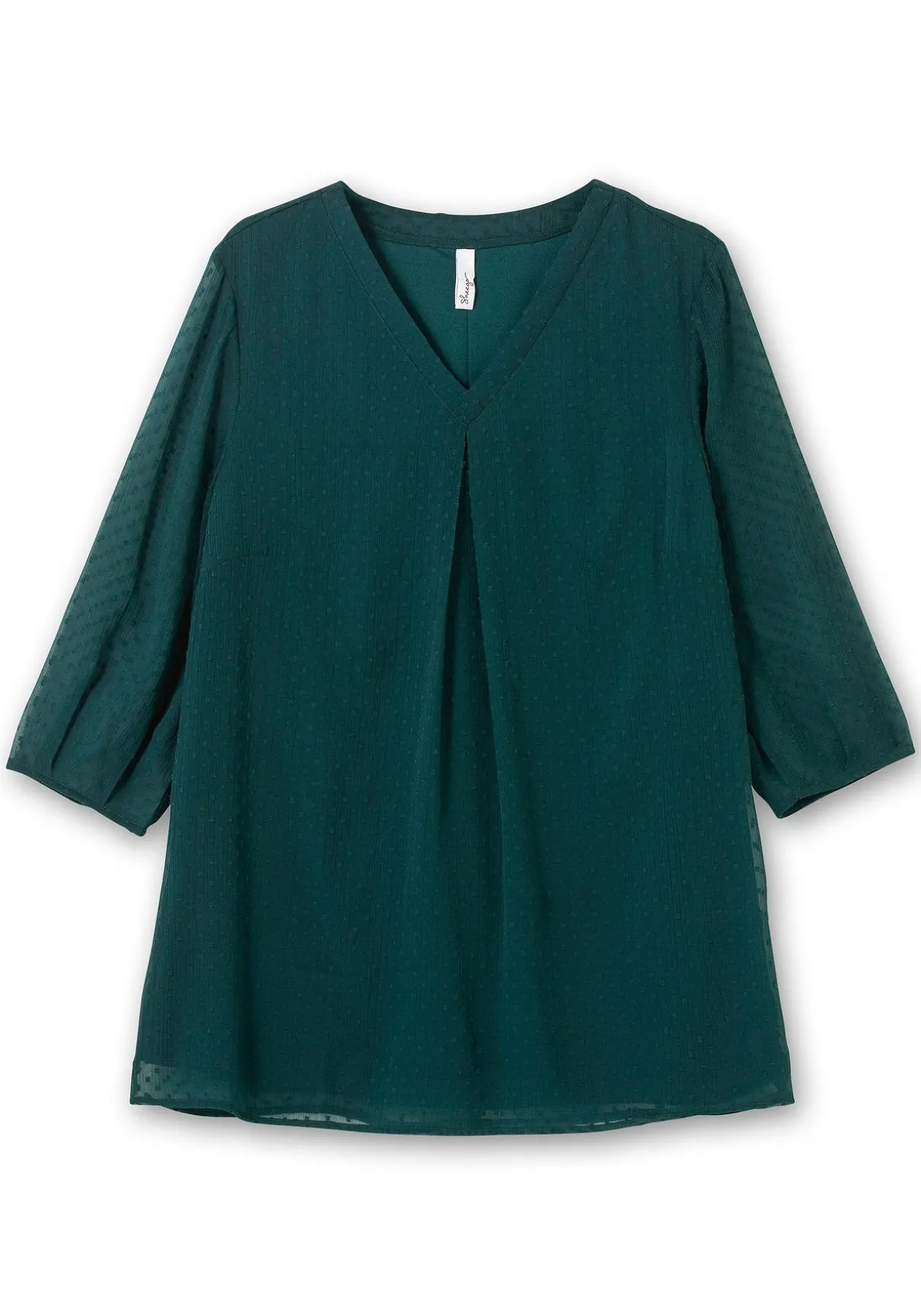 Tunika mit Chiffon-Ärmeln und Kellerfalte