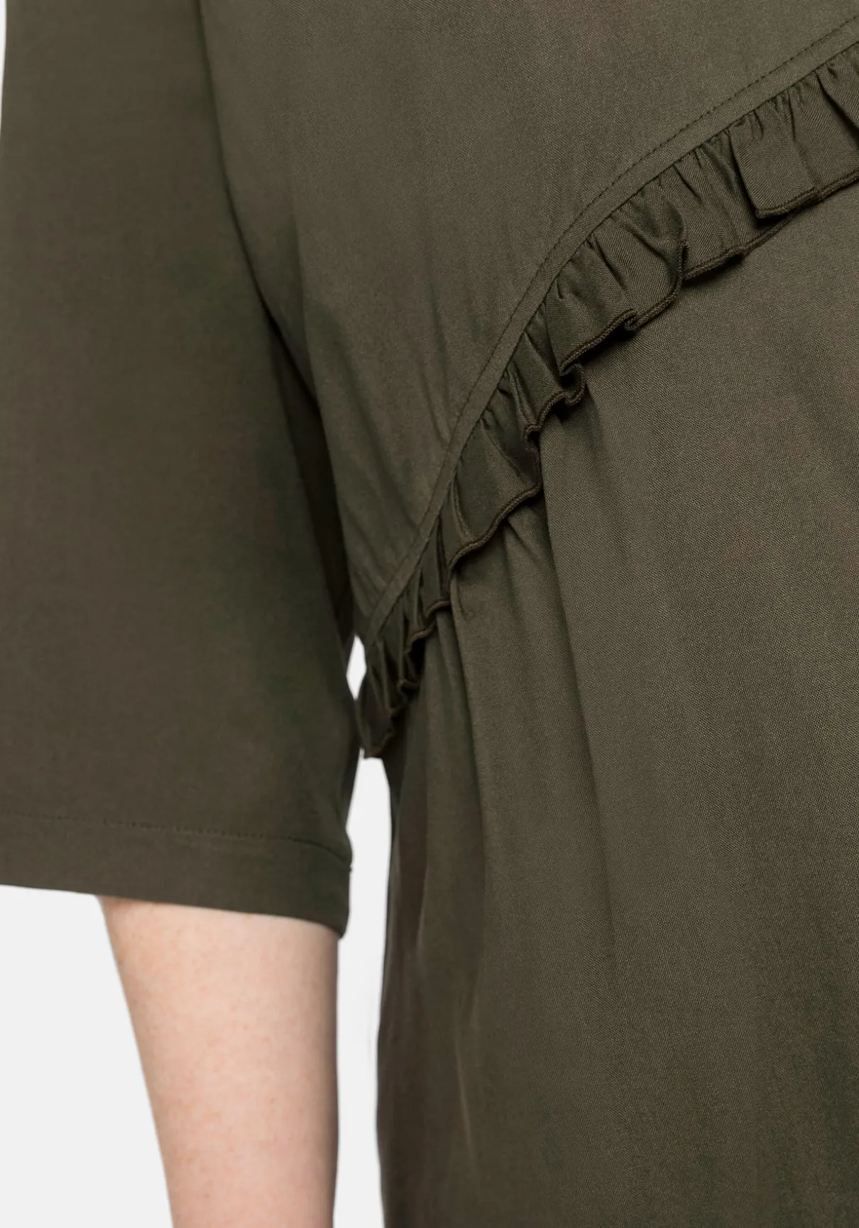 Tunika mit dekorativer Rüsche an der Taille