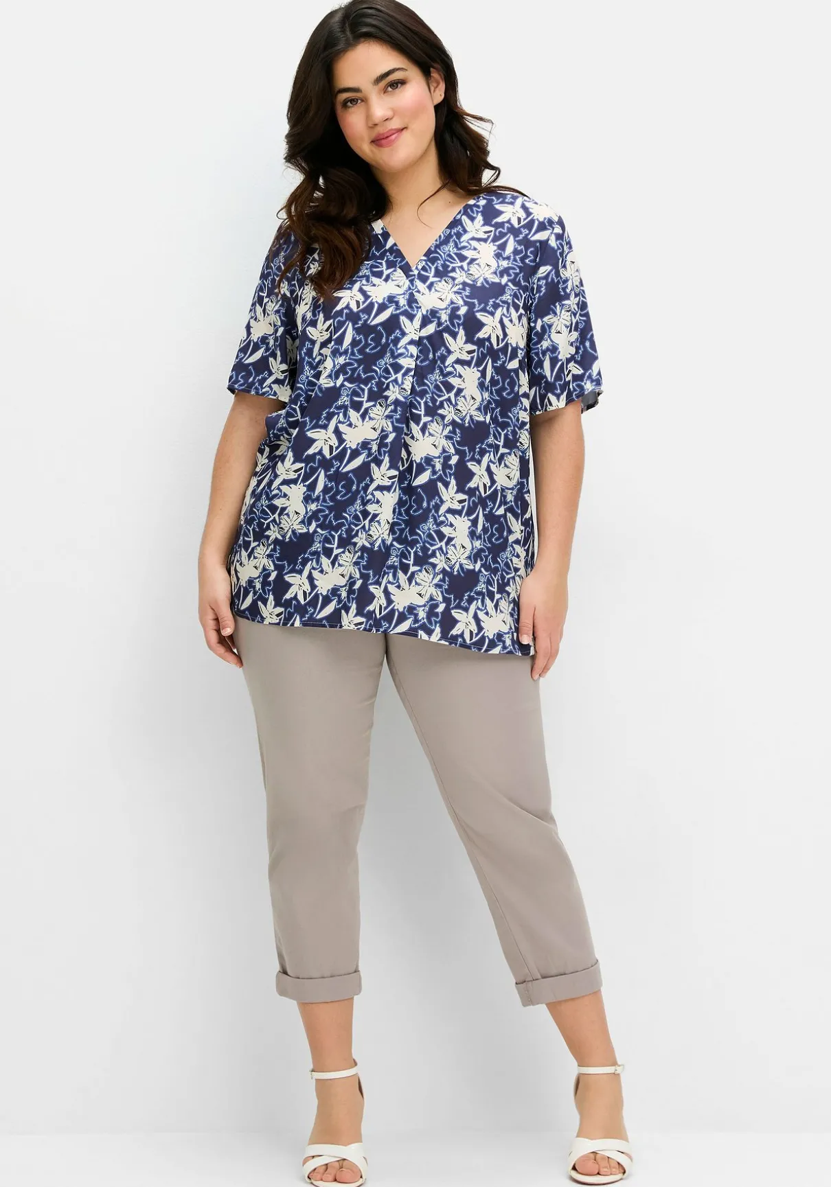 Tunika mit floralem Alloverdruck