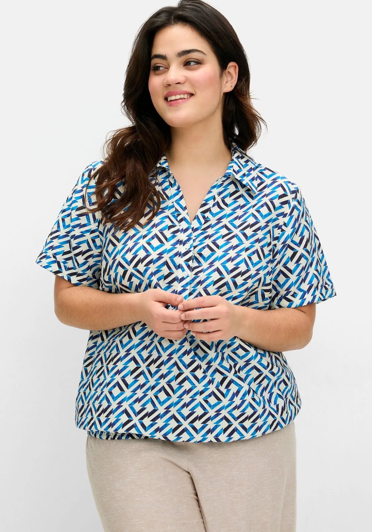 Tunika mit Grafikprint und Gummizugbund