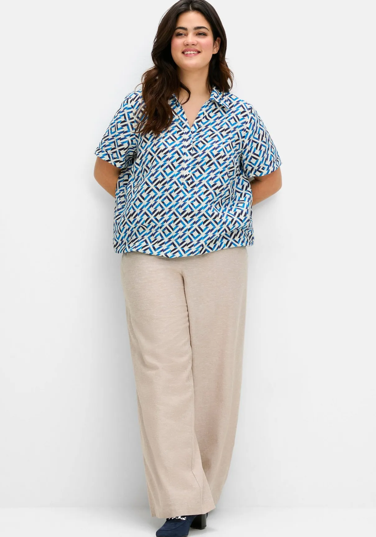 Tunika mit Grafikprint und Gummizugbund