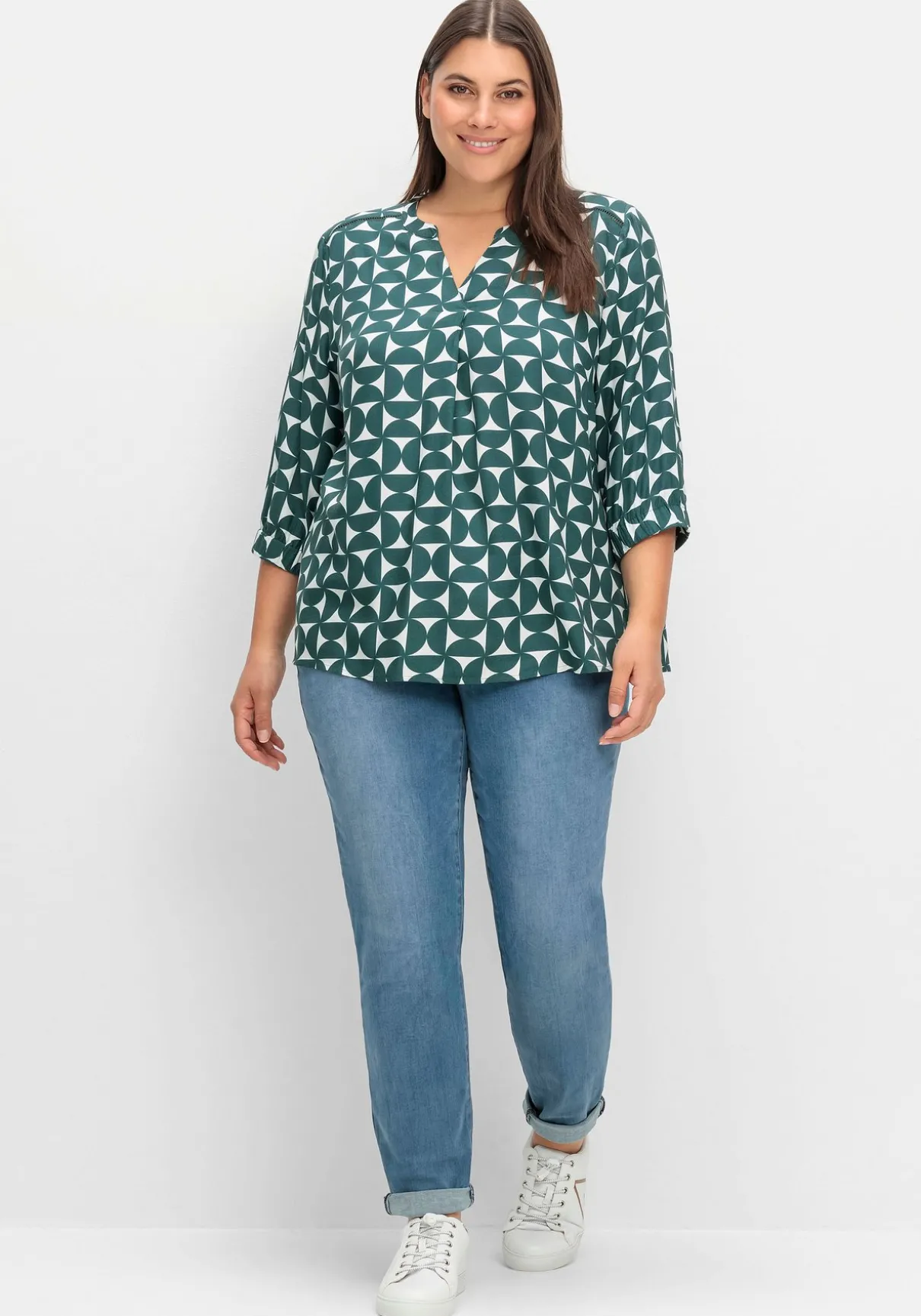 Tunika mit Grafikprint und 3/4-Ärmel