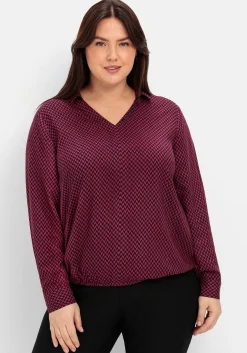 Tunika mit Hemdblusenkragen und Minimalprint