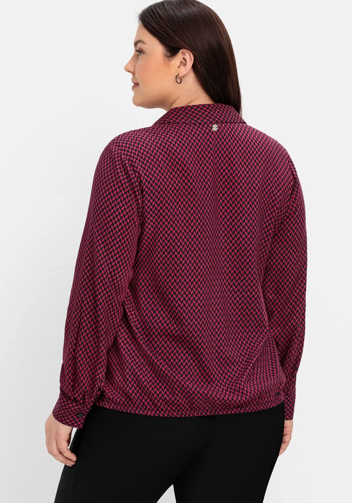 Tunika mit Hemdblusenkragen und Minimalprint