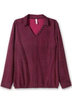 Tunika mit Hemdblusenkragen und Minimalprint