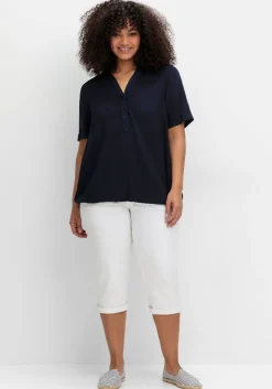 Tunika mit Hemdkragen und Gummizugbund