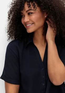 Tunika mit Hemdkragen und Gummizugbund