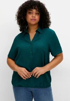 Tunika mit Hemdkragen und Gummizugbund