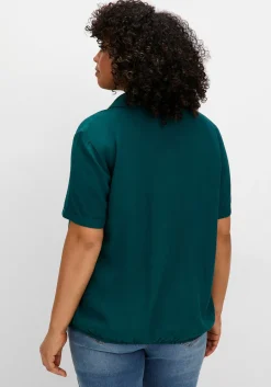 Tunika mit Hemdkragen und Gummizugbund