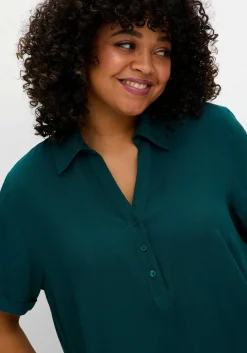 Tunika mit Hemdkragen und Gummizugbund