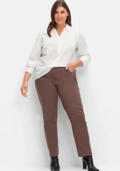 Tunika mit Hemdkragen und kurzer Knopfleiste