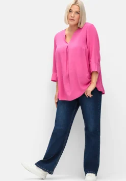 Tunika mit Kellerfalte und 3/4-Ärmeln