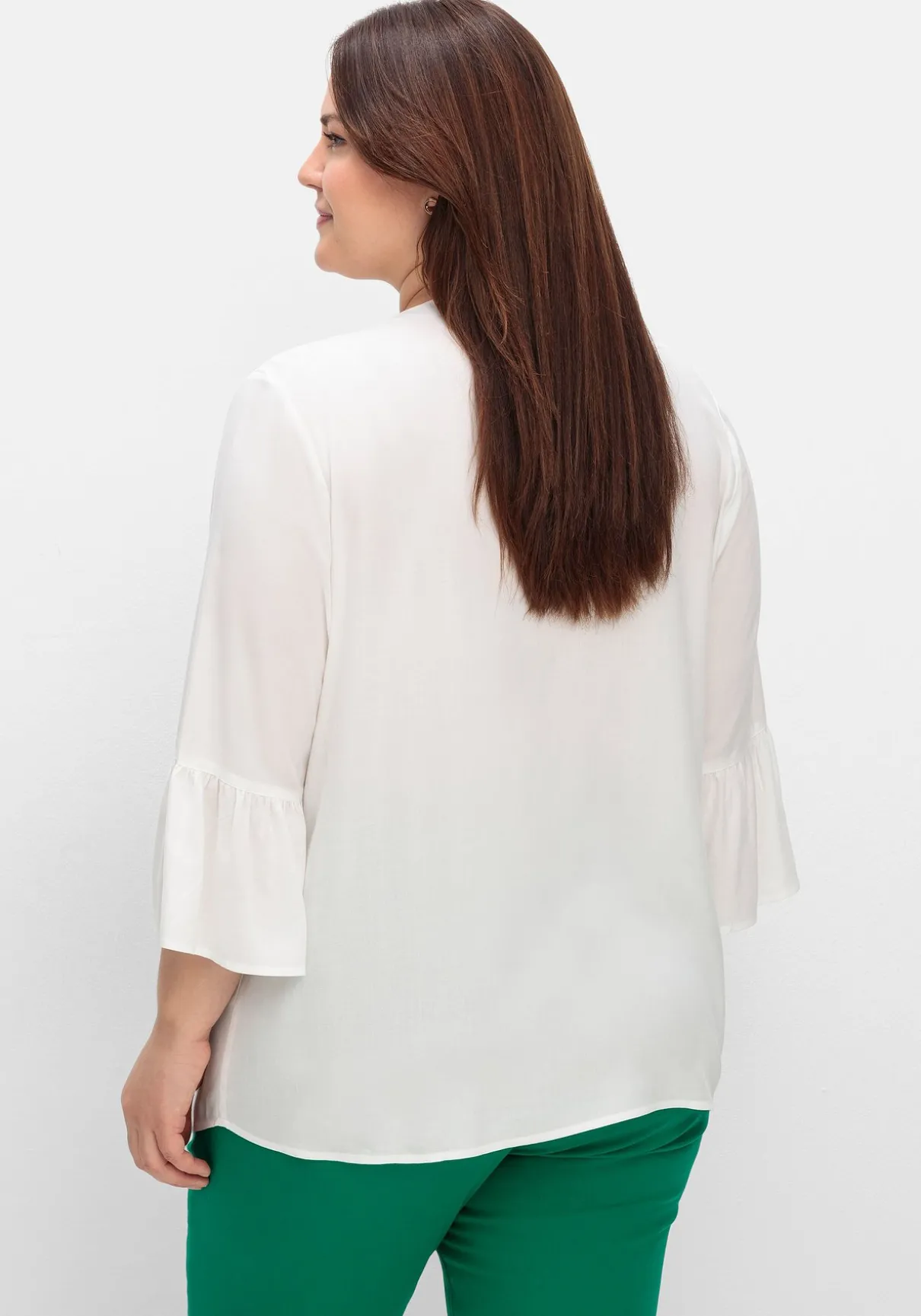 Tunika mit 3/4-langen Volantärmeln